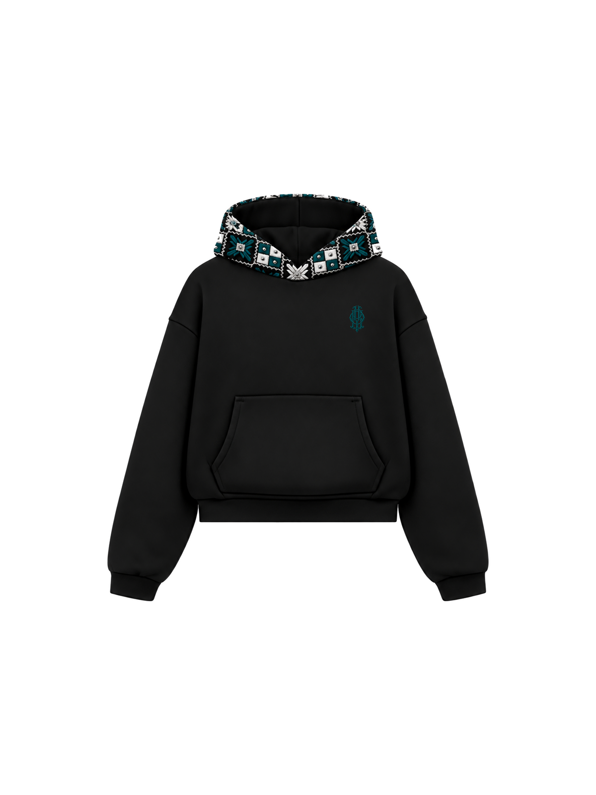 YOR® Eagles Phulkari Hoodie — Black
