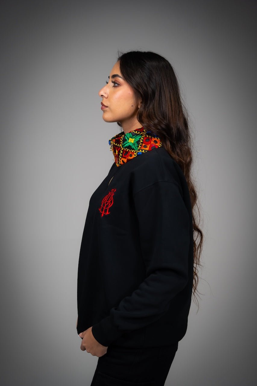 YOR® Black Phulkari Hoodie + Quarter Zip - Bundle - YourOwnRuler | Luxury Fashion Brand