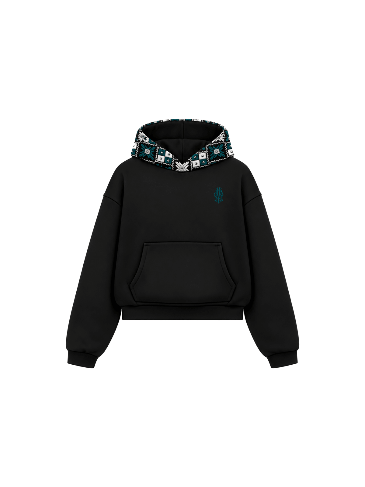 YOR® Eagles Phulkari Hoodie — Black - YourOwnRuler | Luxury Fashion Brand