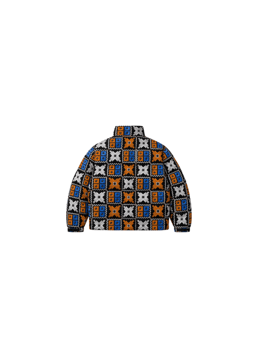 YOR® NYK Phulkari Puffer Jacket — Black - YourOwnRuler | Luxury Fashion Brand