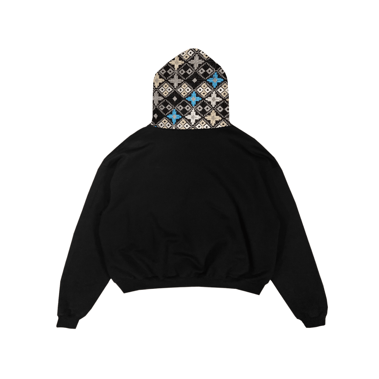 YOR® Obsidian Phulkari Hoodie - Black - YourOwnRuler | Luxury Fashion Brand