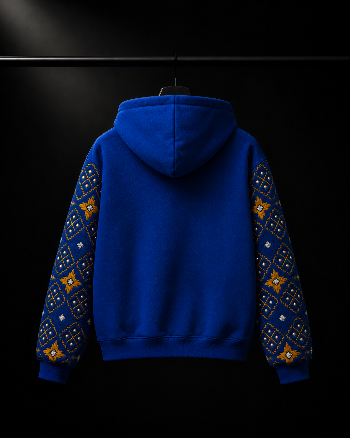 YOR® Golden State Phulkari Hoodie — Royal Blue