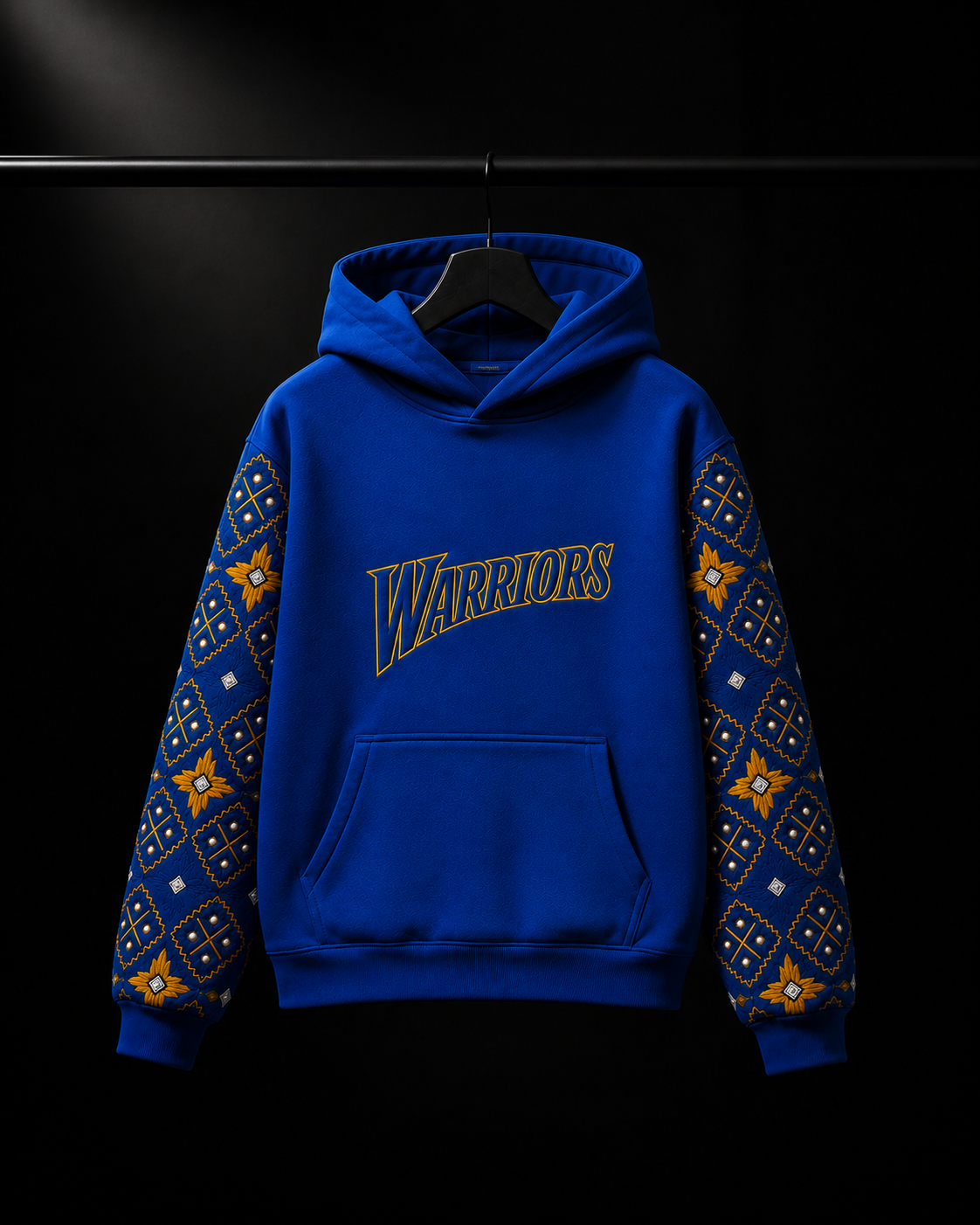 YOR® Golden State Phulkari Hoodie — Royal Blue
