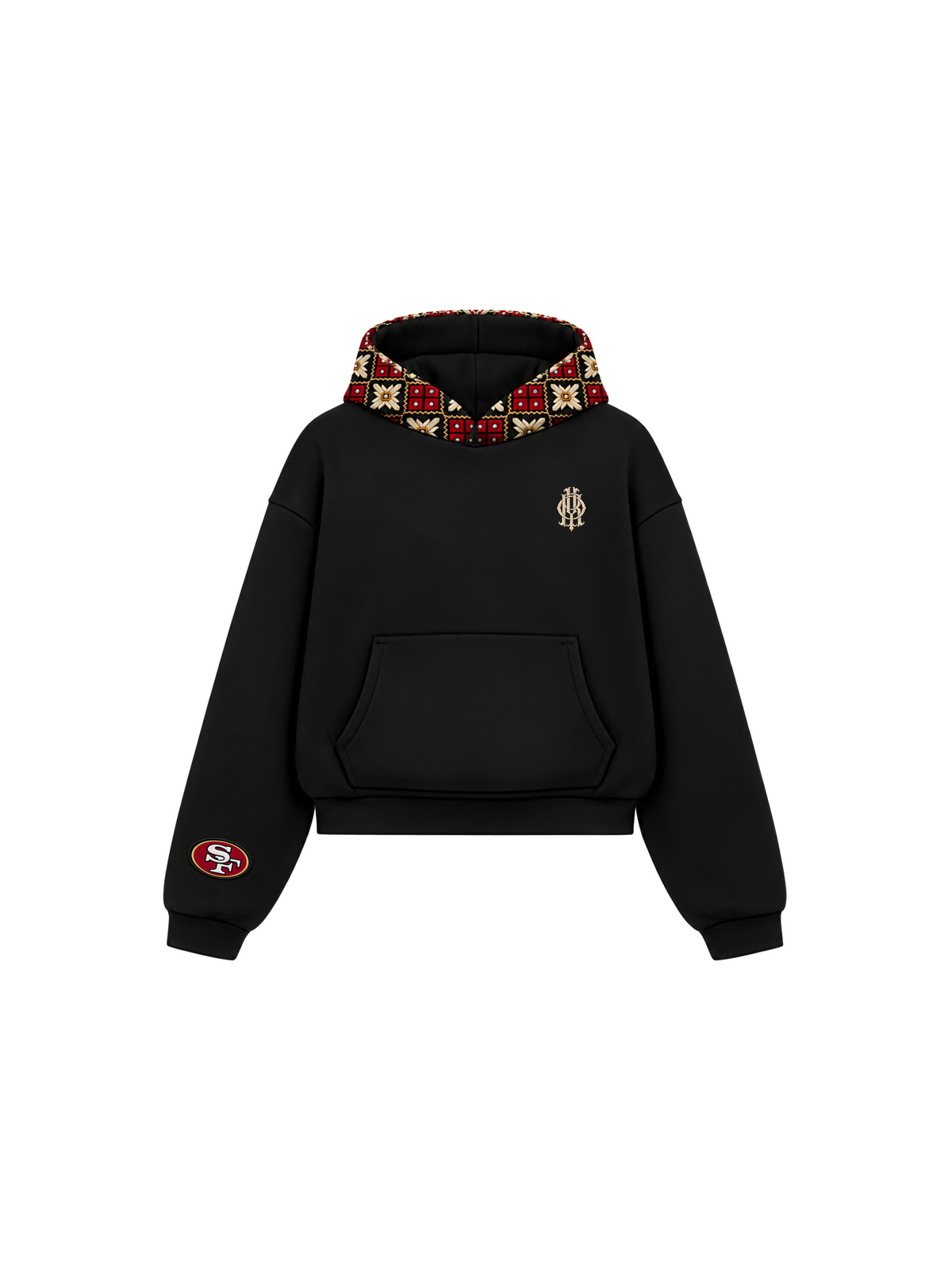 YOR® SF Phulkari Hoodie — Black