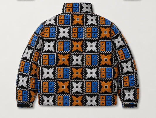 YOR® NYK Phulkari Puffer Jacket — Black