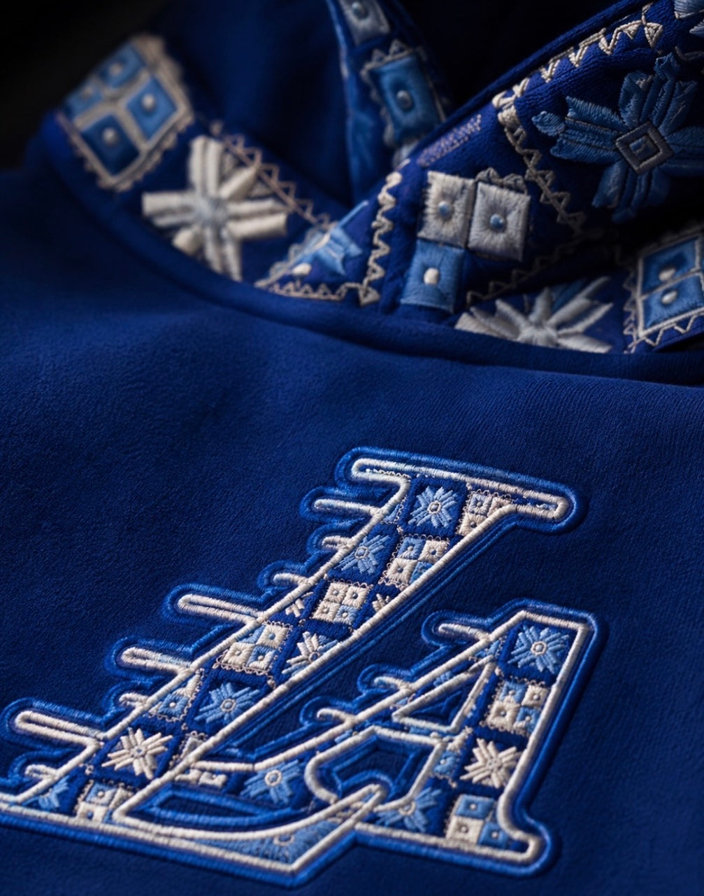 YOR® LA Phulkari Hoodie — Royal Blue