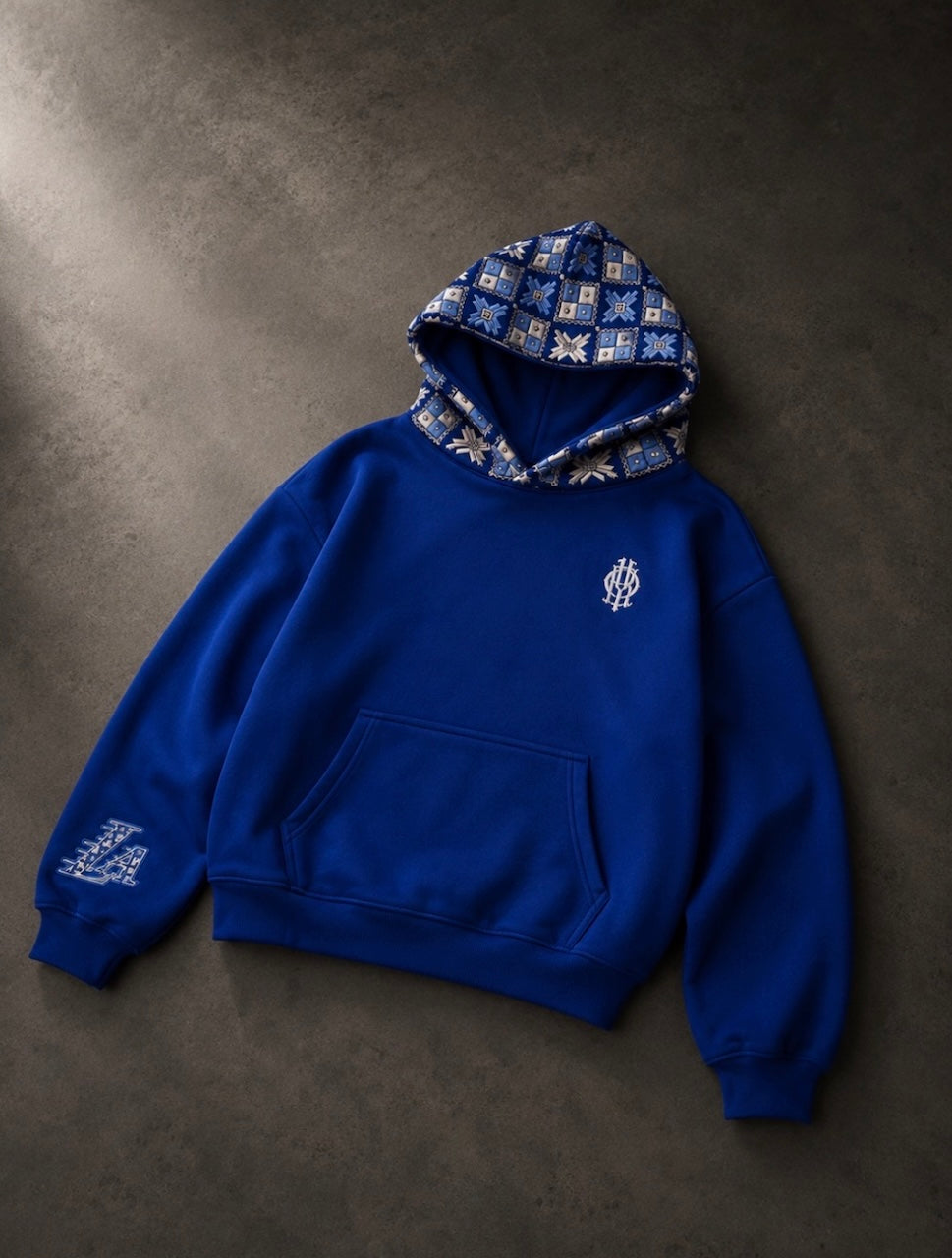 YOR® LA Phulkari Hoodie — Royal Blue