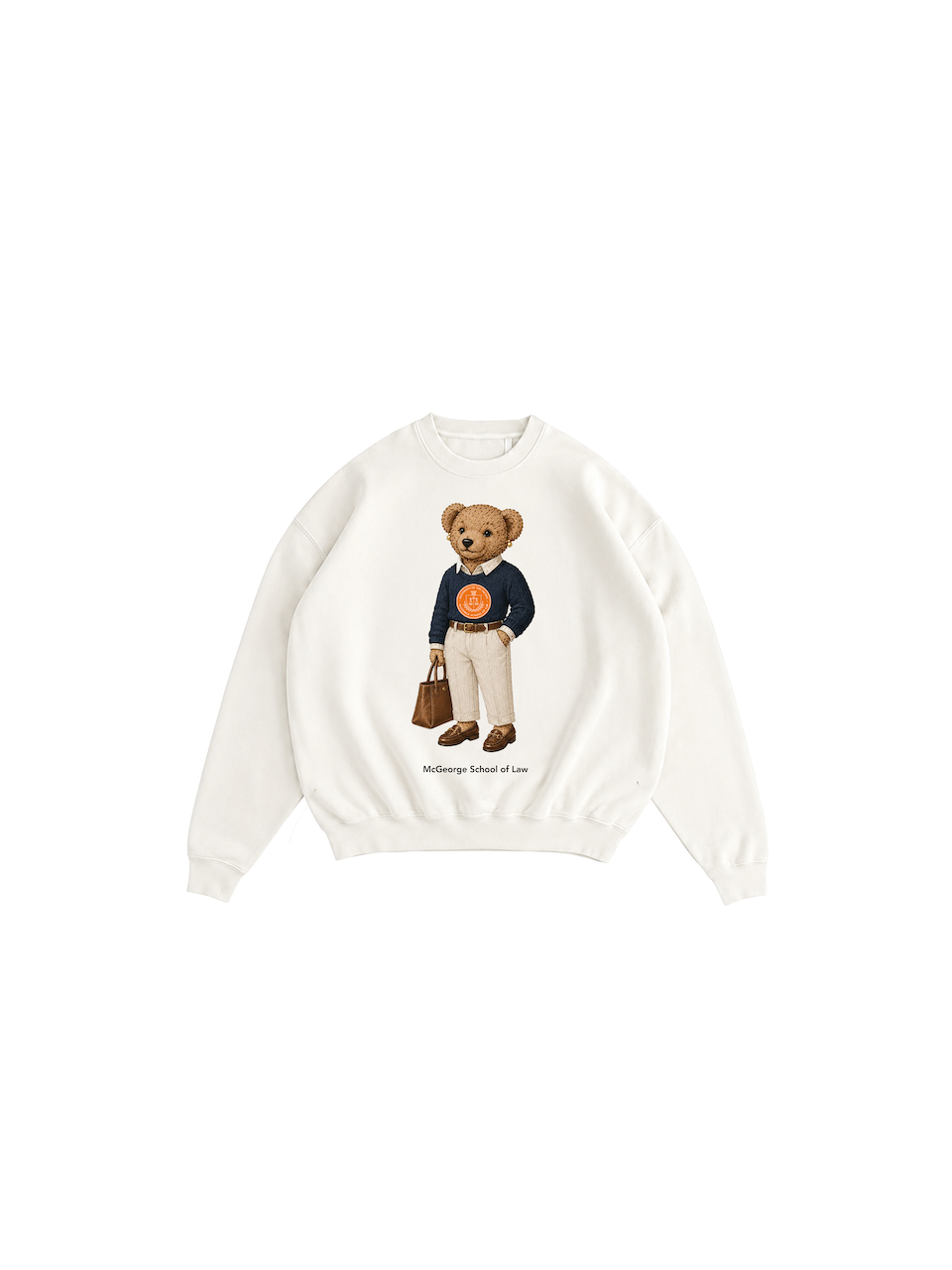McGeorge Law Bear Crewneck - White
