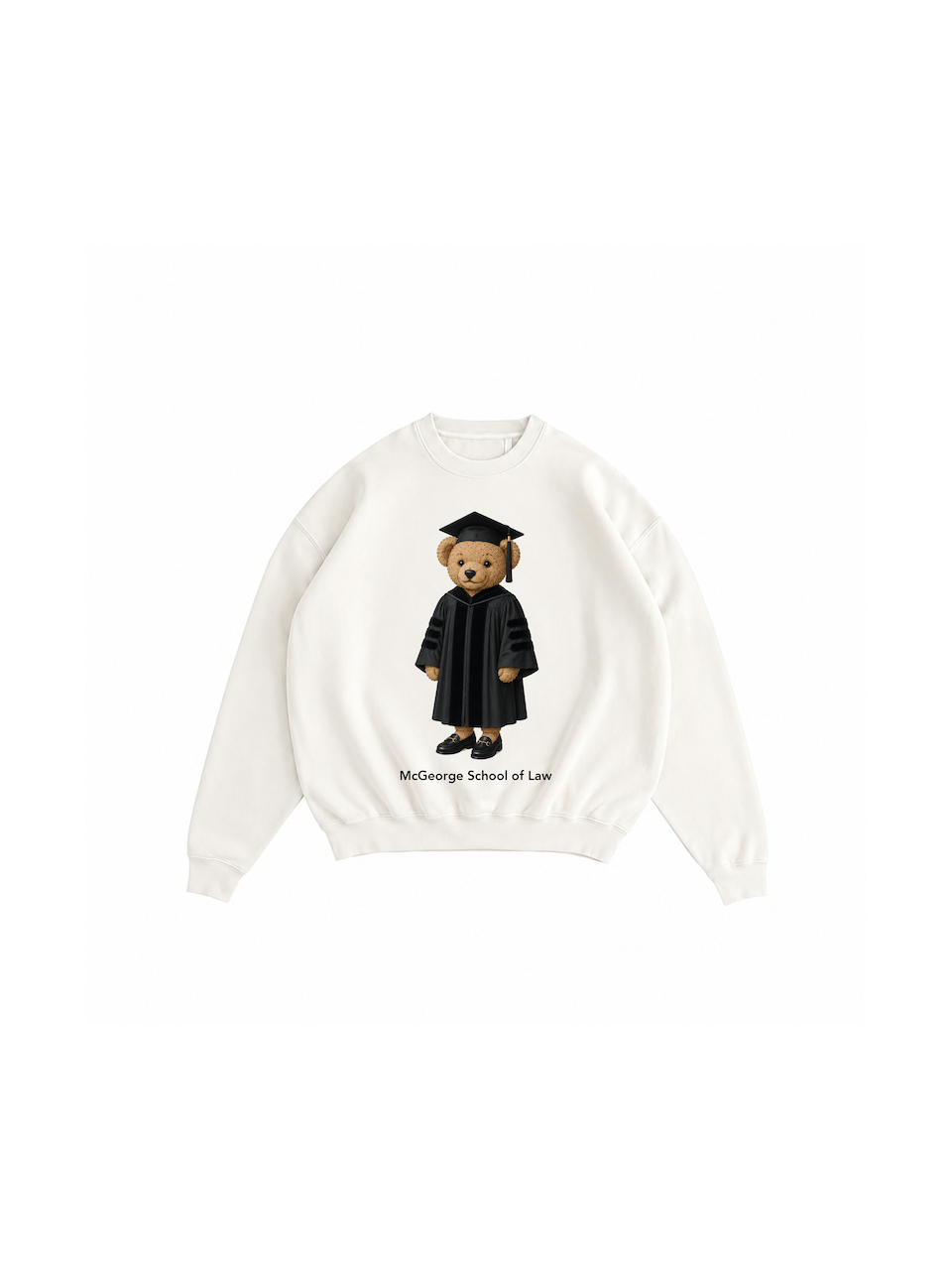 McGeorge Graduation Bear Crewneck - White