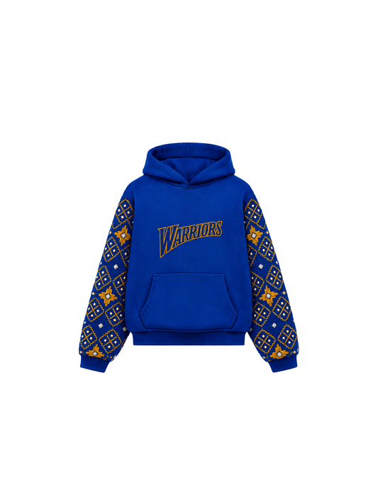 YOR® Golden State Phulkari Hoodie — Royal Blue