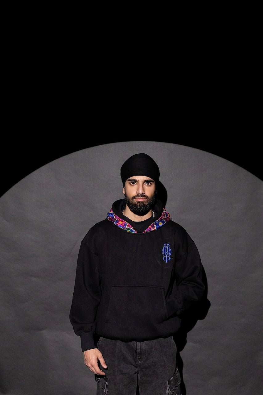 YOR® Black & OG Blue Phulkari Hoodie - Bundle - YourOwnRuler | Luxury Fashion Brand
