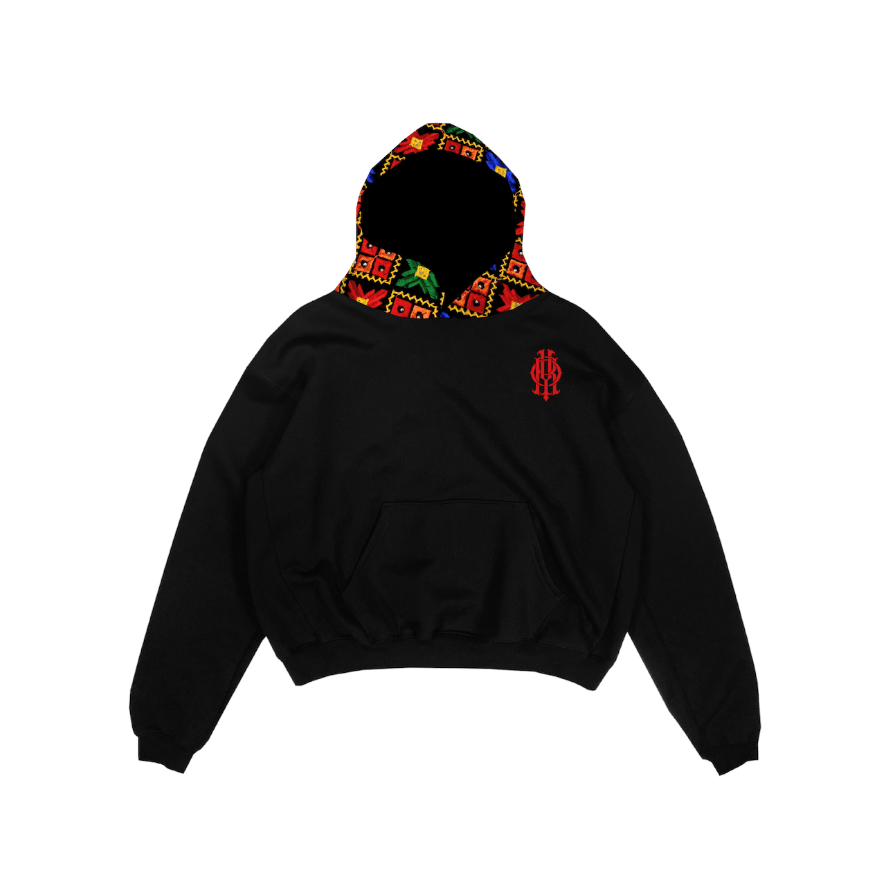 YOR® Black Phulkari Hoodie - Black - YourOwnRuler | Luxury Fashion Brand