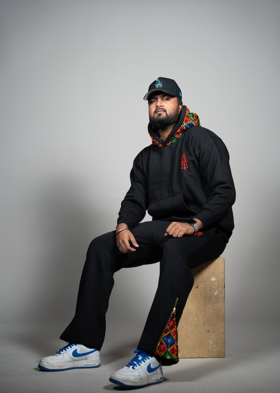 YOR® Black Phulkari Hoodie + Quarter Zip - Bundle - YourOwnRuler | Luxury Fashion Brand