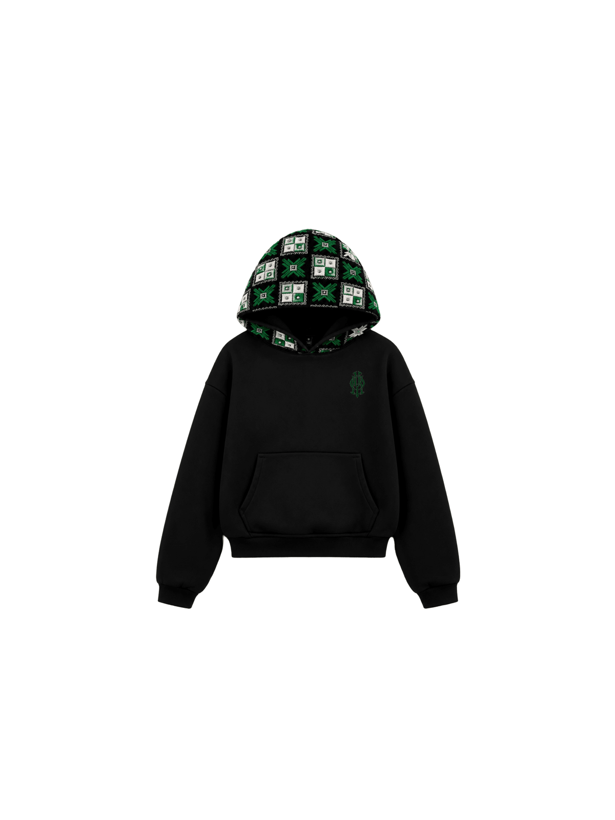 YOR® Boston Phulkari Hoodie — Black - YourOwnRuler | Luxury Fashion Brand