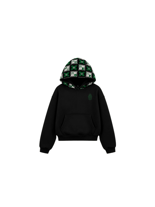 YOR® Boston Phulkari Hoodie — Black - YourOwnRuler | Luxury Fashion Brand