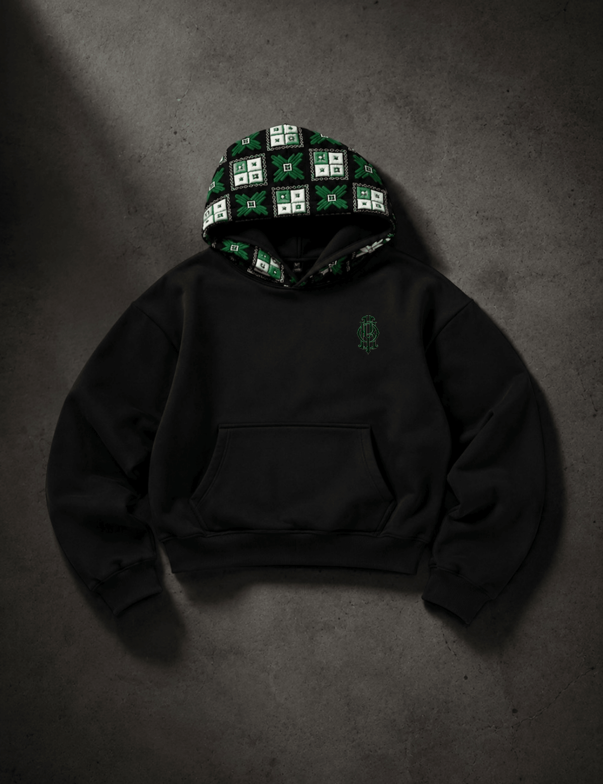 YOR® Boston Phulkari Hoodie — Black - YourOwnRuler | Luxury Fashion Brand