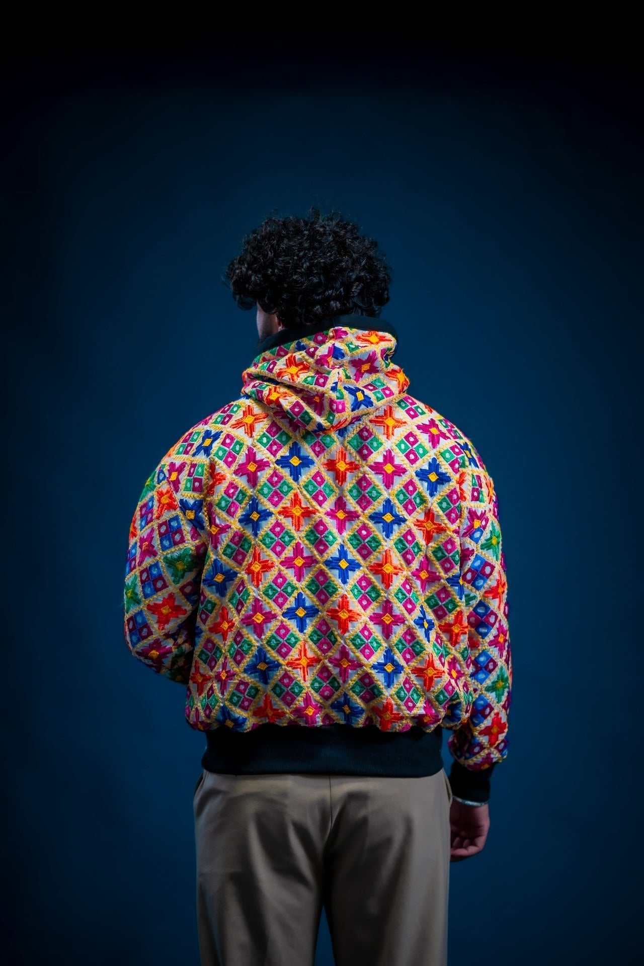 YOR® Double Layer Phulkari Hoodie - White - YourOwnRuler | Luxury Fashion Brand