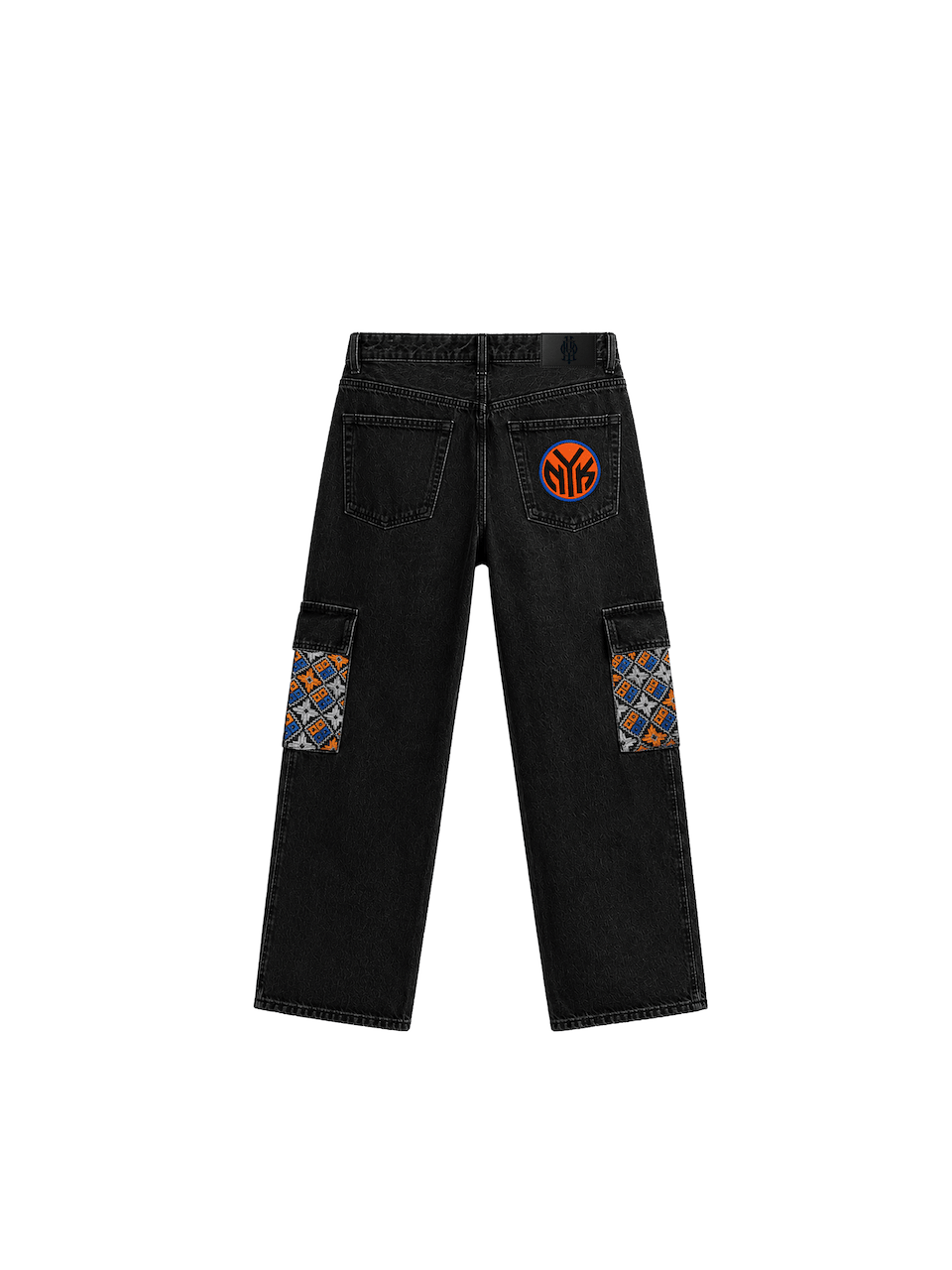 YOR® NYK Phulkari Cargo Denim — Black - YourOwnRuler | Luxury Fashion Brand
