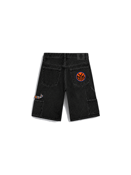 YOR® NYK Phulkari Denim Shorts - Black - YourOwnRuler | Luxury Fashion Brand