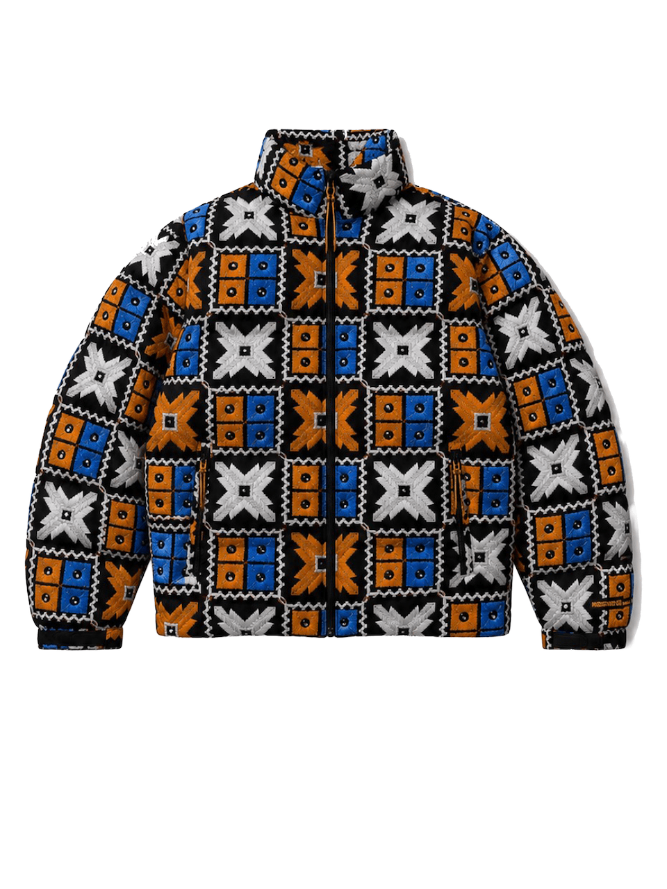 YOR® NYK Phulkari Puffer Jacket — Black - YourOwnRuler | Luxury Fashion Brand