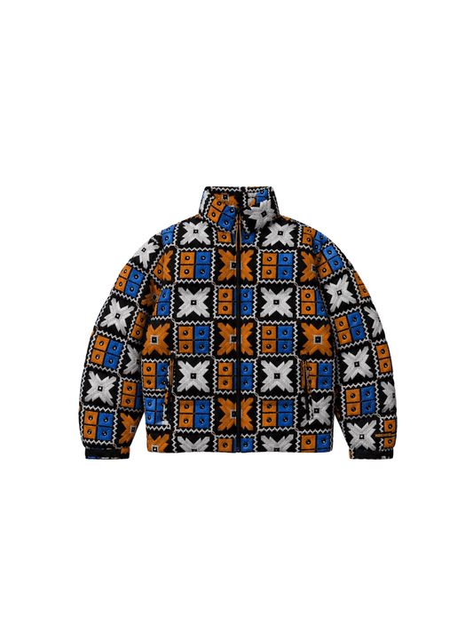 YOR® NYK Phulkari Puffer Jacket — Black - YourOwnRuler | Luxury Fashion Brand