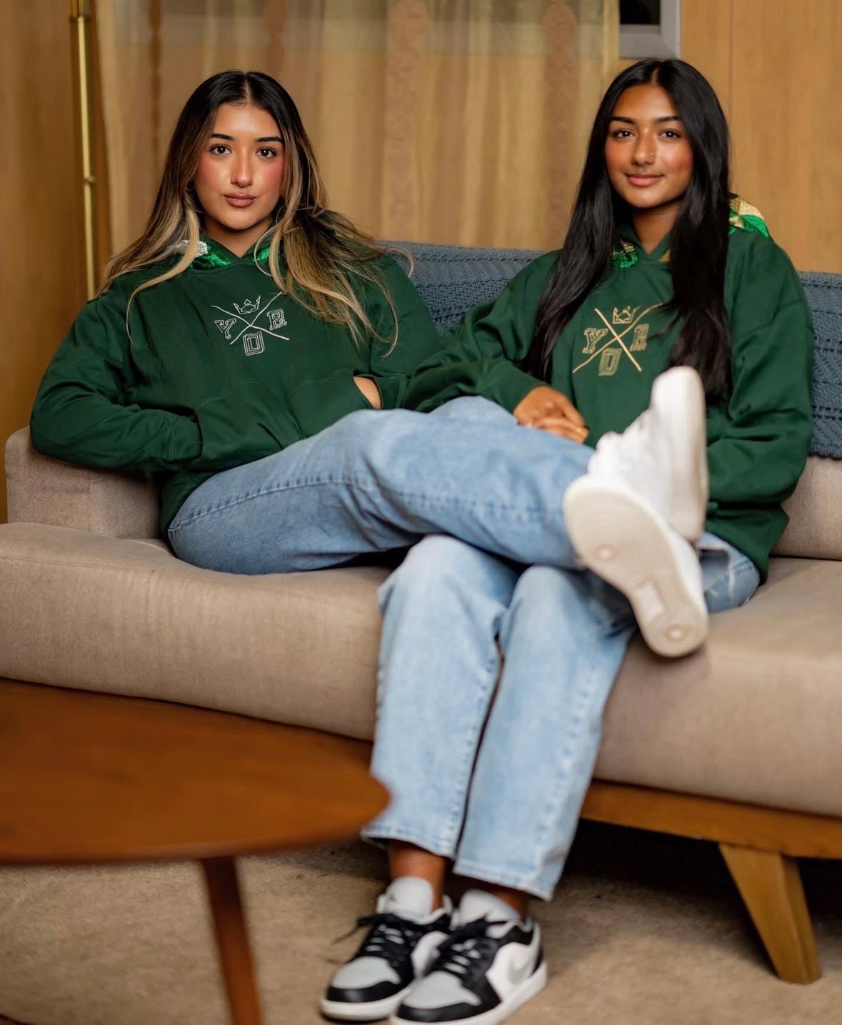 YOR® Ombre Green Archive Phulkari Hoodie - Forest Green (Original Logo Era - 2017–2023) - YourOwnRuler | Luxury Fashion Brand