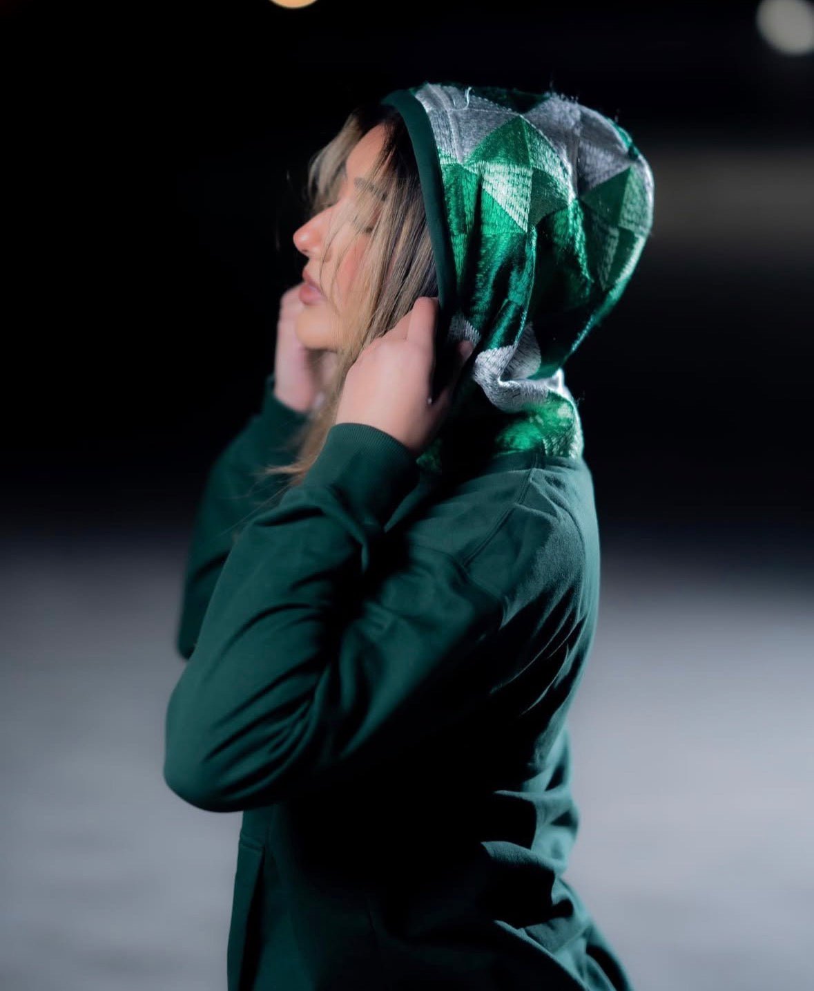 YOR® Ombre Green Archive Phulkari Hoodie - Forest Green (Original Logo Era - 2017–2023) - YourOwnRuler | Luxury Fashion Brand