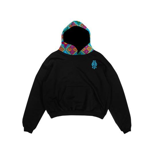 YOR® Tiffany Phulkari Hoodie - Black - YourOwnRuler | Luxury Fashion Brand