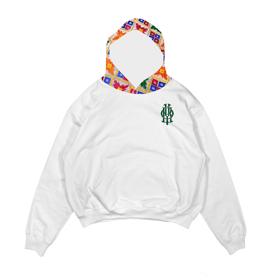 YOR® White Phulkari Hoodie - White - YourOwnRuler | Luxury Fashion Brand