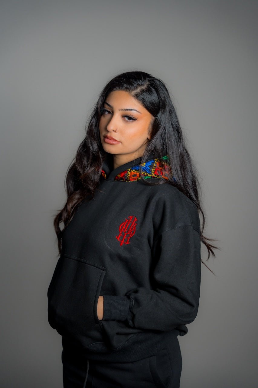 YOR® Women’s Black Phulkari Puffer Jacket + Hoodie Bundle - YourOwnRuler | Luxury Fashion Brand