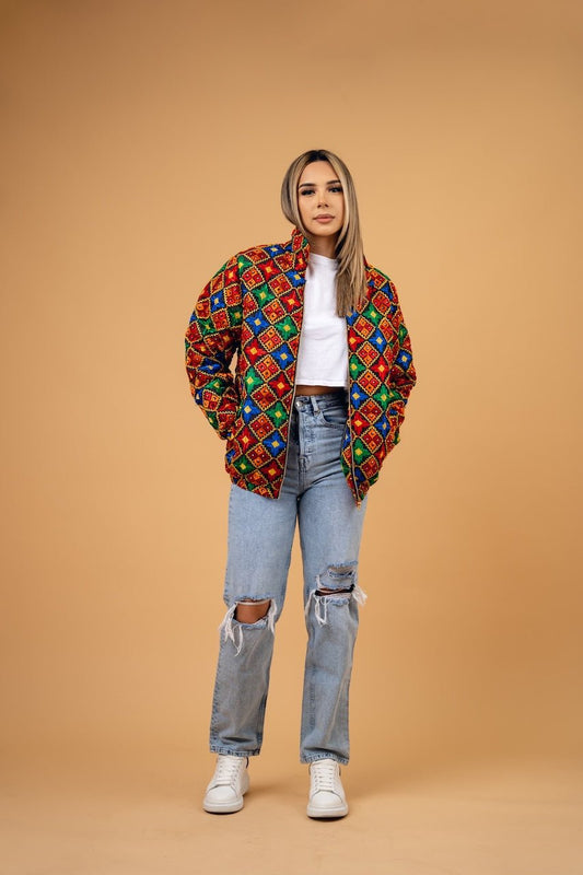 YOR® Women’s Black Phulkari Puffer Jacket + Hoodie Bundle - YourOwnRuler | Luxury Fashion Brand