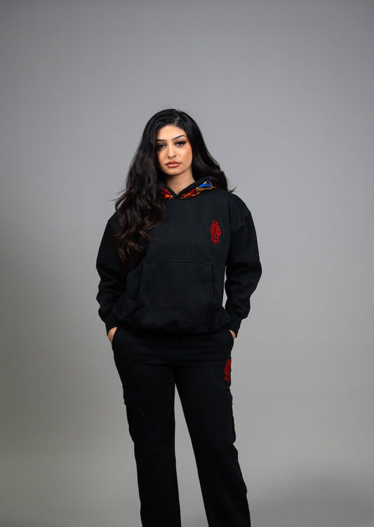 YOR® Women’s Black Phulkari Puffer Jacket + Hoodie Bundle - YourOwnRuler | Luxury Fashion Brand