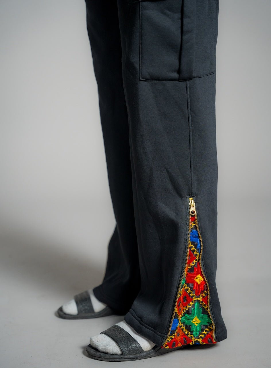 YOR® Women's Black Phulkari Tracksuit - Bundle - YourOwnRuler | Luxury Fashion Brand