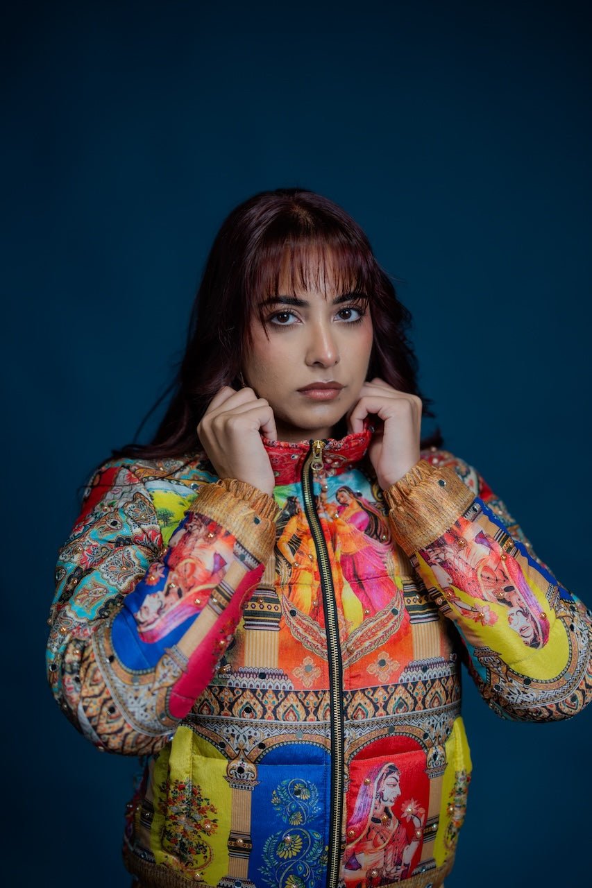 YOR® Women’s Dupatta Puffer Jacket - YourOwnRuler | Luxury Fashion Brand