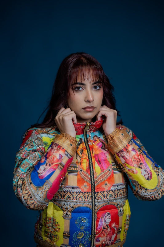 YOR® Women’s Dupatta Puffer Jacket - YourOwnRuler | Luxury Fashion Brand