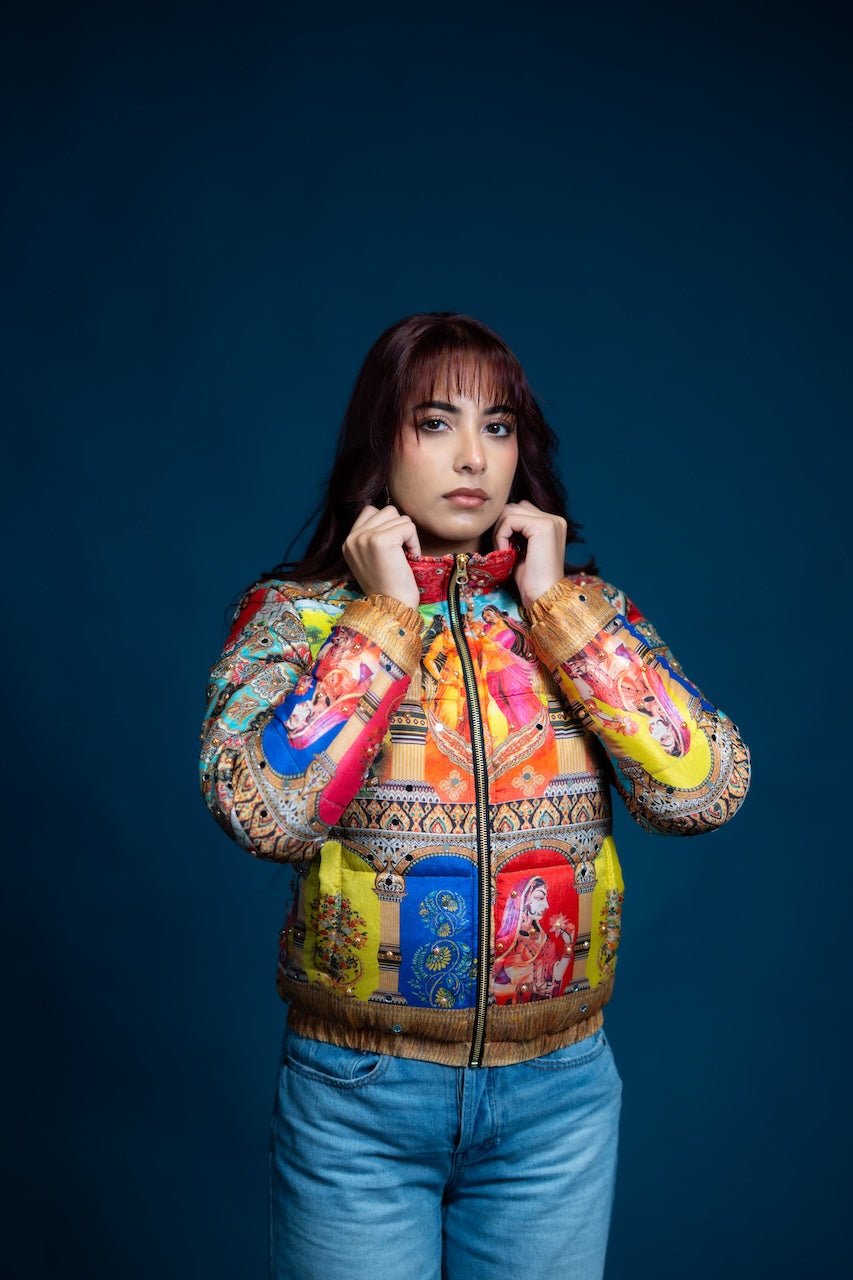 YOR® Women’s Dupatta Puffer Jacket - YourOwnRuler | Luxury Fashion Brand