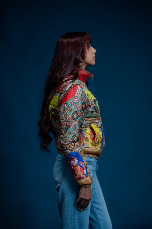 YOR® Women’s Dupatta Puffer Jacket - YourOwnRuler | Luxury Fashion Brand